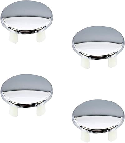 4-delige Wastafel Overloop Rozet - Rond Sifon Ontluchtingskapje – Chroomlook – ABS Kunststof – 22–24 mm