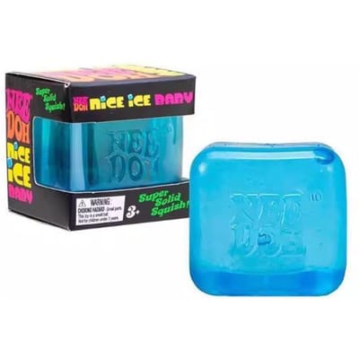 Schylling NeeDoh Nice Cube Blauw Squishy Speelgoed Coole Gel Stressverlichter Fidget Speelgoed Niet Plakkerig voor Kinderen Volwassenen Huis Kantoor Reizen