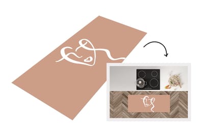 Keukenloper - Loper keuken - Vrouw - Abstract - Gezicht - 120x50 cm - Keukenloper vinyl