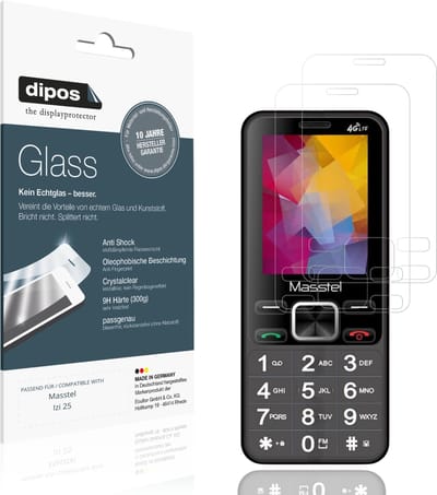 dipos – 2x Pantserfolie geschikt voor Masstel Izi 25 | 9H Screenprotector