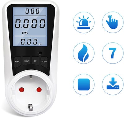 Energiemeter – Verbruiksmeter – Energieverbruiksmeter – P1 Meter - KWh Meter – Elektriciteitsmeter - Stopcontact – Meerdere Functie - Inclusief Nederlandse e-handleiding