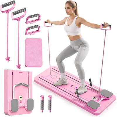 Pilates Reformer Board - Fitness Set - Thuis Trainen - Multifunctionele Set - 4.75 kg - Crimson Rood