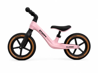 Stappy Classic Loopfiets Roze - 12 inch luchtbanden - vanaf 2 jaar - lichtgewicht 3 kg - verstelbare zadel