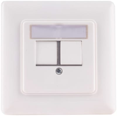 Wandcontactdoos voor 2 Keystone modules / wit (RAL9016)