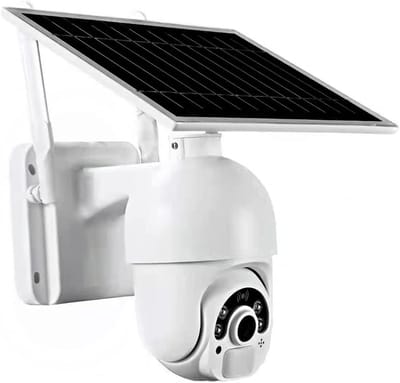 Zonnebeveiligingscamera Buiten - Draadloze Camera PTZ - Huis Beveiligen - Dubbele Detectie Radar - 1080P HD - Wit