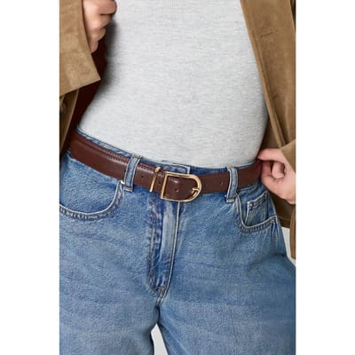 boohoo Dames Chocolade gepolsterde nepleren riem | Chocoladebruin | Maat: Small/Medium