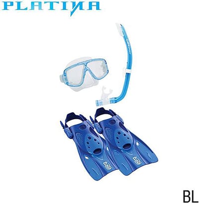 TUSAsport UP0101 Platina Hyperdry Snorkelset met Vinnen | Premium Snorkelmasker, Hyperdry Snorkel & Krachtige Vinnen voor Comfortabel Snorkelen