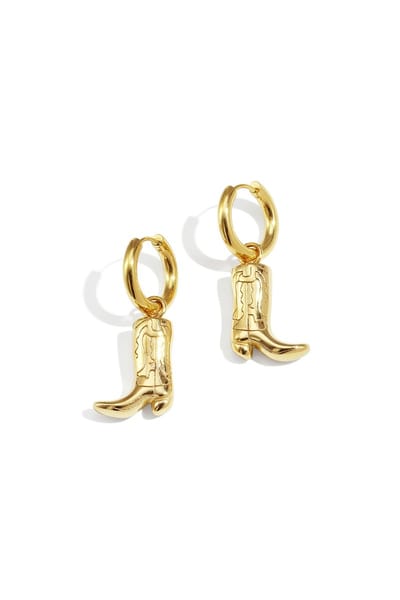 Oorbellen Laarzen Boots - Goudkleurig - Stainless Steel - Verkleurt niet - Stoere Trendy oorbellen - Cadeau