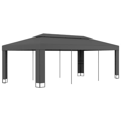 vidaXL - Prieel - met - dubbel - dak - 3x6 - m - antraciet