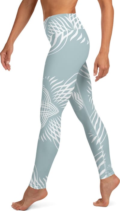 Sportlegging - design Proud Pattern- High Waist - Dry Fit - High Performance - 4way stretch- unieke print - UPF 50+ - Hardloop - Yoga - Fitness - Dans  - Pilates - Training - sportbroek –mintgroen wit- maat XL