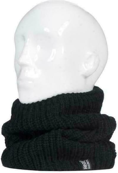 Heat Holders, Superwarme Heren Chunky Nekwarmer, Black, One Size