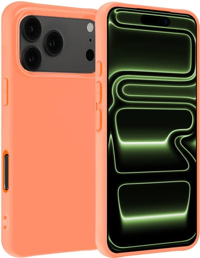 Hoesje Geschikt voor iPhone 17 Pro / 18 Pro - Sterk & Shockproof - Hoes Cover - Siliconen Case - Perzik