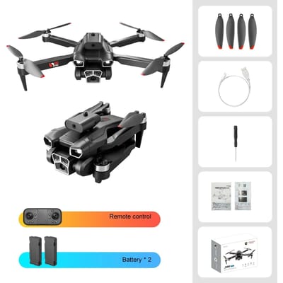 Nieuwe S151 UAV HD Drie Camera Borstelloze Intelligente Obstakel Vermijding Wifi FPV Optische Stroom Positionering Zwevende Quadcopter Speelgoed en Geschenken 2 battery zwart