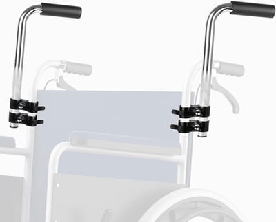 Rolstoelverlenging 2 stuks - Duwgrepen - Universele Rolstoelaccessoires Voor Rolstoelen Voor Volwassenen - Rollatoren - Antislip - Comfortabele Handgreep - Zilver