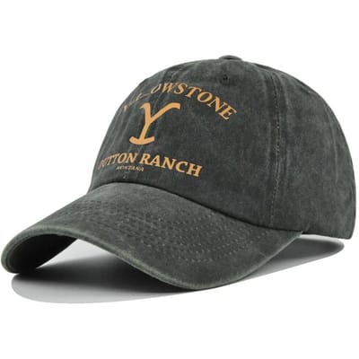 Yellowstone Dutton Ranch Baseballpet Vintage Gewassen Sportpet Verweerd UV-Beschermingspet Unisex Snapback Pet Vizieren zwart