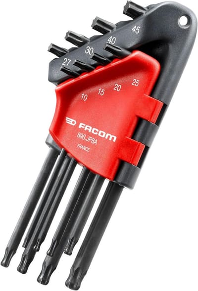 Set 8 Hoekige Torx en Resi-Torx Sleutels in Koffer - T8-T40 / TR10-TR40 - Staal - Voor Algemene en Krachtige Toepassingen