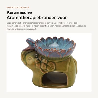 Dailygoods- Oliebrander Essentiële Olie - Keramische Aromatherapiebrander - Geurlamp - Draagbaar - Multifunctioneel - Stijlvol Design - Geurbrander