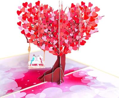 3D Pop Up Verjaardagskaart voor Liefde en Geluk - Valentijnsdag, Bruiloft, Verloving