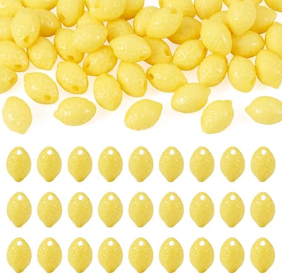 Kralen fruit thema acryl plastic kraal losse spacer kraal voor fruit thema doe-het-zelf armbanden kettingen oorbellen sieraden maken, geel