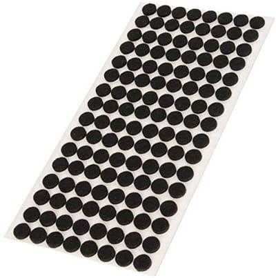 Zelfklevende Viltglijders - 128 Stuks | 12 mm Rond | Zwart | Meubel- en Vloerbescherming