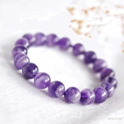 Bracelet en améthyste naturelle, bracelet en cristal rêve lavande bijoux pour femmes 6mm gray