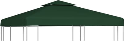 Gazebo Vervangingsdoek 3x3 m - Dubbel Dak (2-Tier) - Groen - Waterdicht met PVC Coating - 310 g/m² Paviljoendak - Exclusief Frame