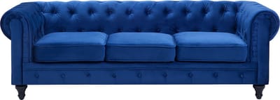 CHESTERFIELD - Chesterfield bank - Marineblauw - Fluweel
