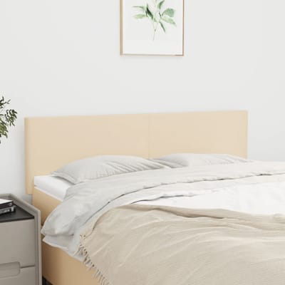 vidaXL - Hoofdborden - 144x5x78/88 - cm - stof - crèmekleurig