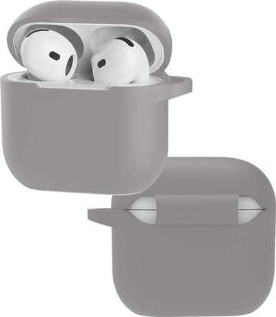 Hoesje geschikt voor Apple AirPods 4 - Siliconen case - AirPods cover - Protective case - Beschermhoes - Hoes voor oortjes - Softcase - Oplaadcase bescherming - Krasbestendig - 1 stuk - Grijs - Jonyx