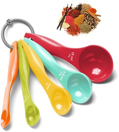 Dailygoods- Maatlepelset 5 Kleuren - Maatlepels - Maatcups - Kunststof - Multifunctioneel - Duurzaam Materiaal