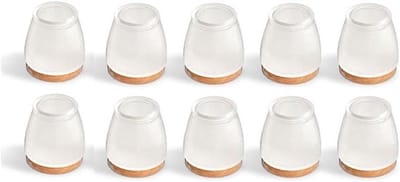 Stoelpootdoppen - Meubelbeschermers - Vloeren Beschermen - Geluiddempend Vilt - 10 Stuks - Transparant
