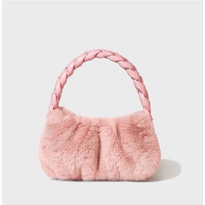 Handtas voor Dames Niche Design Bonttas Winter Nieuw Veelzijdig High-end Pluche Schoudertas Kleine Tas beige