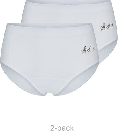 Beeren 2-pak Julia heup slip met badstof kruisje Softly - Wit / M