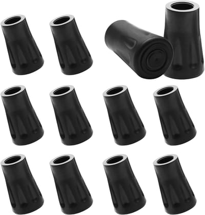 12 Stuks Rubber Tips voor Wandelstokken en Trekkingstokken, Vervangbare Beschermers met 11mm Gatdiameter voor Wandelen en Hiken