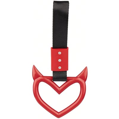 Bague de Poignée de Course Cœur de Diable Tsurikawa Anneau d'Avertissement Automatique Universel pour Poignée de Bus Train Anneau Tsurikawa one-size rouge