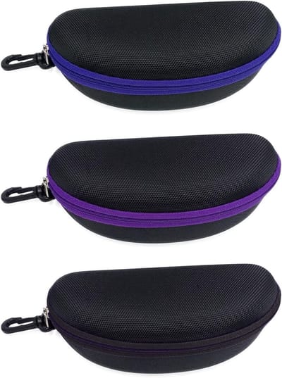 Draagbare Reiskoker voor Zonnebrillen, Set van 3 in Paars, Blauw en Zwart, Perfect voor Bescherming en Opslag van Zonnebrillen