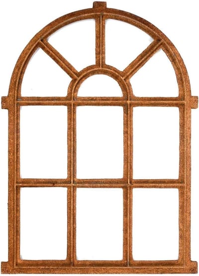 Staalraam - IJzeren raam - Decoratief gebruik - Roestige antieke stijl - 67 x 94 cm - Roestbruin