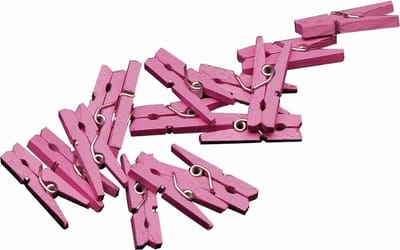 *** 20 stuks Mini Wasknijpers - Baby Roze - Decoratie - Kaarten - Wenskaarten - van Heble® ***