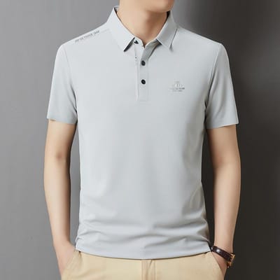 Nieuwe Mode Naadloos T-shirt met Korte Mouwen Heren Zomer Casual Polo Kraag Zakelijk Poloshirt Ademend en Los XXXXL