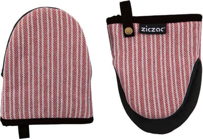 ZICZAC - Gripper VENTON - SET/2 - Polykatoen - Hittebestendig - Neopreen - ophanglus - 14x18 cm - Rood