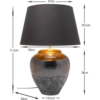 KARE vloerlamp Luma, blauw, katoen/terracotta, 71,5 cm