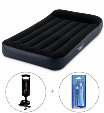 Intex Pillow Rest luchtbed | Eenpersoons | 191 x 99 x 25 cm | Inclusief handpomp + reparatiekit