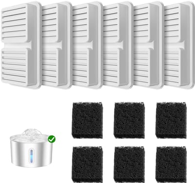 Dailygoods- Waterfilter 12 stuks - Actieve Koolfilters/Schuimstoffilters - Voor 2,2 L Waterfontein - Schoon en Vers Water - Gezonde Kattenhydratie - Filterset