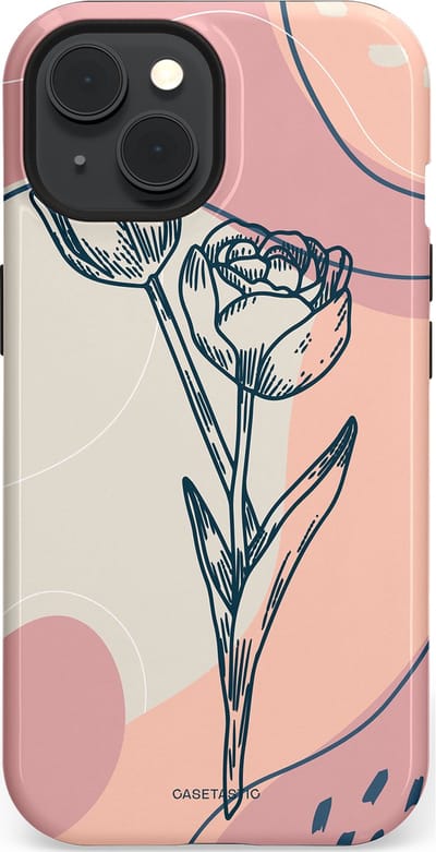 Casetastic Hoesje Geschikt voor Apple iPhone 15 Magsafe - Stijlvolle Beschermende Duo-layer Case - Sierlijke tulp