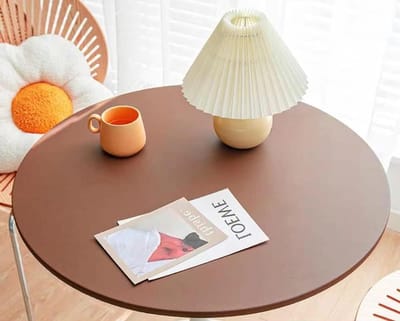 Ronde Tafelhoes - Beschermhoes Tafel - Tafel Beschermen - Elastische Rand - 80 cm Diameter - Bruin