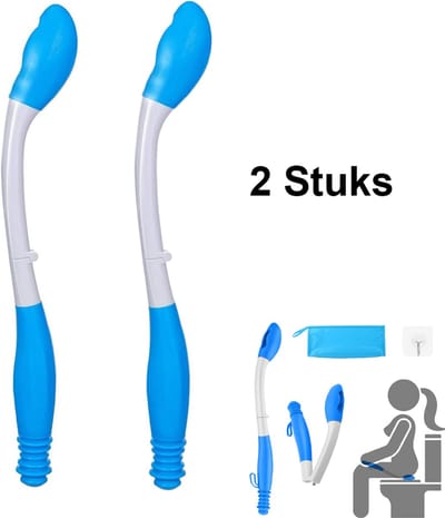 Afveeghulp Billen - 2 Stuks - Afveeghulp Toilet - Hulpmiddel Afvegen WC Papier Billen - Veeghulp Toiletpapier Badkamer Hulpmiddelen - Hulpmiddelen voor Ouderen - Toilethulp - 40 cm