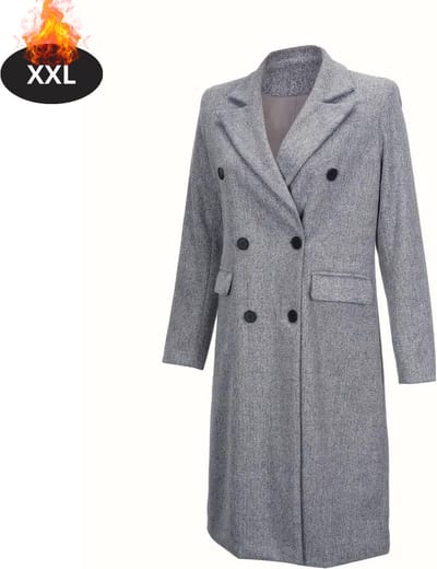 Livano Mantel Dames - Tussenmantel - Jas - Mantelpakje - Trenchcoat - Overjas - Overcoat - Winter - Grijs - XXL