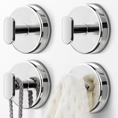 Extra Sterke Zuignap Haken voor Badkamer en Keuken: 6.8kg Hanger voor Tegels, Glas en Handdoeken - Waterdicht en Roestvrij, Set van 4
