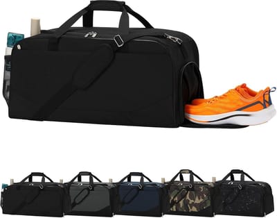 Sport Duffle Bag - Reistas Plunjezak - Sportschool Training - Apart Schoenenvak - 61 x 28 x 28 cm - Zwart