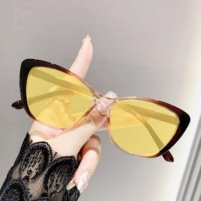 Heren Dames Trendy Nachtzicht Myopie Bril Unisex Anti-reflectie Ultralichte Brillen voor Dichtbijzicht Mode Gele Lens Rijbril -3.0 beige